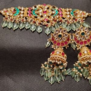 COPY - Kundan Necklace & Earring (Jumka) set (best price-no bargaining)